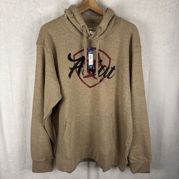 Ariat Tops - Ariat Sweater Womens Size XL Tan Casual Pullover Hoodie Sweatshirt NWT